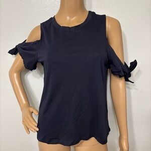 H&M Navy Cold Shoulder Top NEW Size S